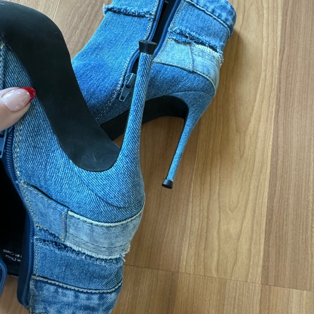 Jeffrey Campbell Denimous Patchwork Jean High Hee… - image 6